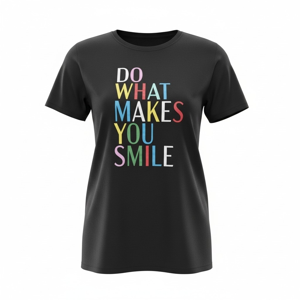 ♥️2 For $25♥️Do What Makes You Smile Black Graphic Tee Lularoe Large